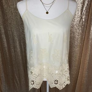 Knit laced tank top